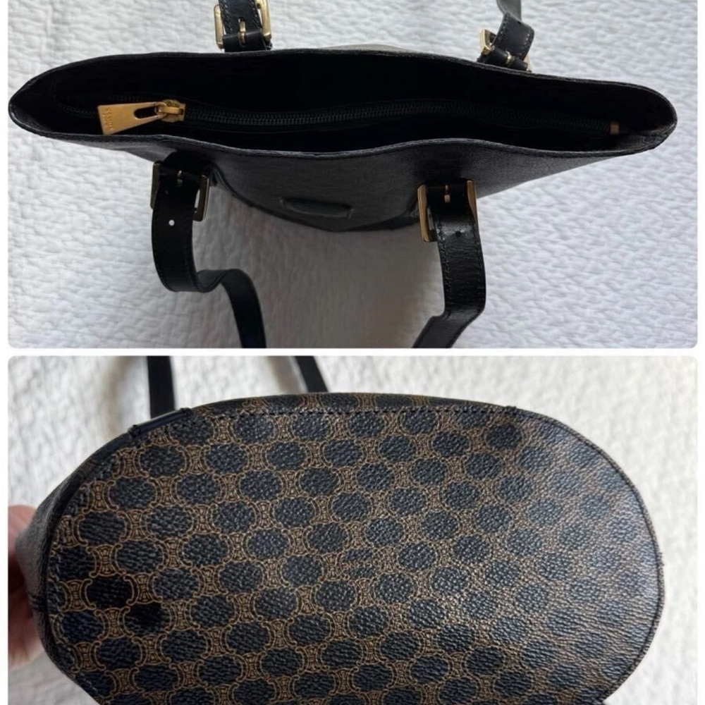 Celine Dark Brown and Black Patterned Tote - Picture 8 of 10